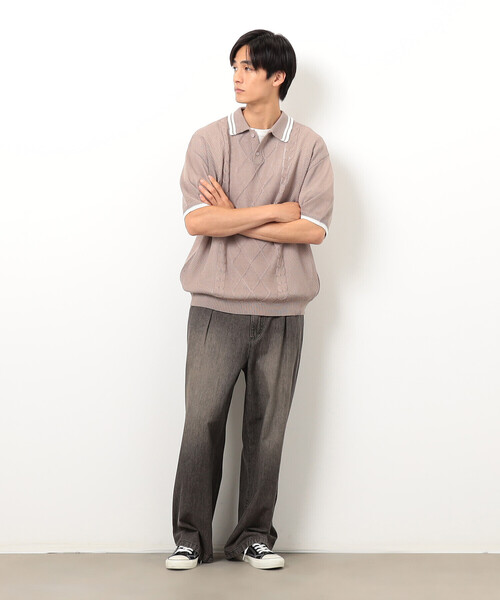Purple&Yellow(パープルアンドイエロー)の「ライトオンスデニム タックワイドパンツ(その他パンツ・メンズ・ブラック/グレー系・X-SMALL/SMALL/MEDIUM/LARGE)」の5枚目の写真