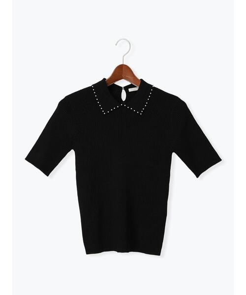 Te chichi(テチチ)の「パールトリミングカラー5分袖ニット(ニット/セーター・レディース・ブラック/オフホワイト/ネイビー・F)」の10枚目の写真