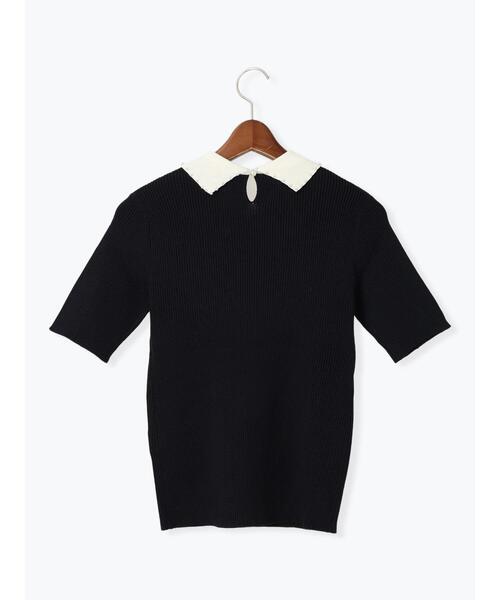 Te chichi(テチチ)の「パールトリミングカラー5分袖ニット(ニット/セーター・レディース・ブラック/オフホワイト/ネイビー・F)」の8枚目の写真