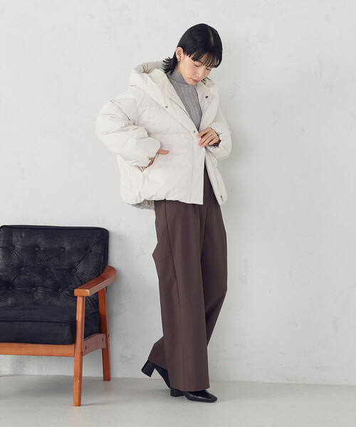 ★INTERMEMEZZO フーデッドデザイン ダウンショートコート★濃緑sizeM★ | [AYBTO] ダウン インサレーション フーデッド ジャケット