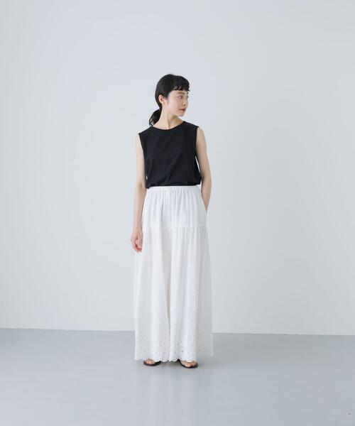 かぐれ(カグレ)の「刺繍ティアードパンツ(その他パンツ・レディース・ブラック/オフホワイト・FREE)」の5枚目の写真