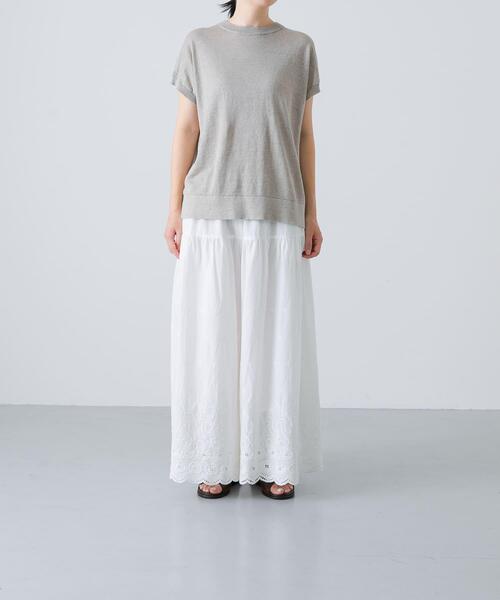 かぐれ(カグレ)の「刺繍ティアードパンツ(その他パンツ・レディース・ブラック/オフホワイト・FREE)」の9枚目の写真