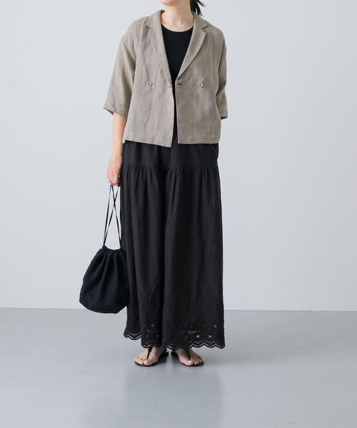 かぐれ(カグレ)の「刺繍ティアードパンツ(その他パンツ・レディース・ブラック/オフホワイト・FREE)」の18枚目の写真