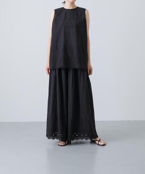 かぐれ(カグレ)の「刺繍ティアードパンツ(その他パンツ・レディース・ブラック/オフホワイト・FREE)」の19枚目の写真