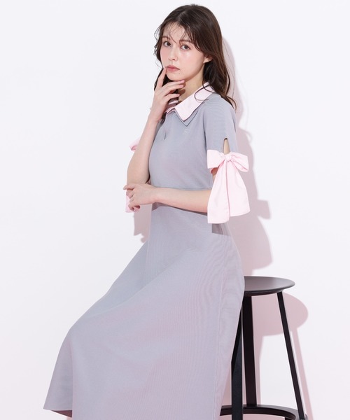 ◇ダブルカラーニットワンピース（ワンピース）｜JILL by JILL