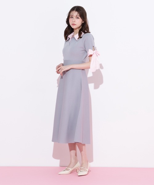 ◇ダブルカラーニットワンピース（ワンピース）｜JILL by JILL