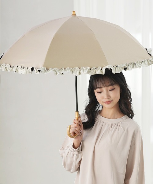 KIZAWA（キザワ）の「nino ２段式折りたたみ日傘（折りたたみ傘・レディース・ブラック/ホワイト系その他/ベージュ系その他/ホワイト系その他2/ベージュ系その他2/ブラウン系その他/ピンク系その他・FREE）」の20枚目の写真