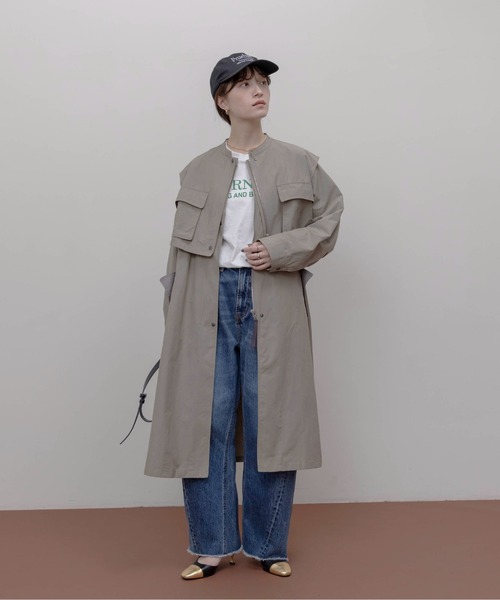 Eimee Law（エイミーロウ）の「ベストレイヤード ミリタリーコート（その他アウター・レディース・ラベンダー/カーキ系/キャメル・FREE）」の5枚目の写真