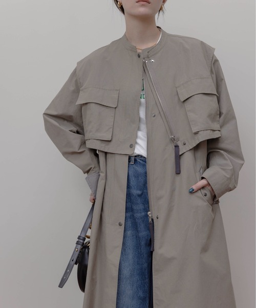 Eimee Law（エイミーロウ）の「ベストレイヤード ミリタリーコート（その他アウター・レディース・ラベンダー/カーキ系/キャメル・FREE）」の10枚目の写真