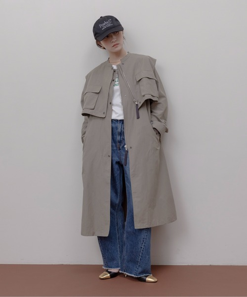 Eimee Law（エイミーロウ）の「ベストレイヤード ミリタリーコート（その他アウター・レディース・ラベンダー/カーキ系/キャメル・FREE）」の6枚目の写真