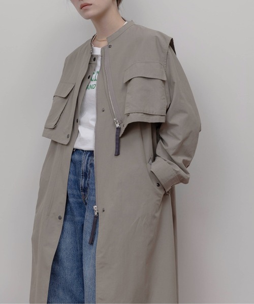 Eimee Law（エイミーロウ）の「ベストレイヤード ミリタリーコート（その他アウター・レディース・ラベンダー/カーキ系/キャメル・FREE）」の11枚目の写真