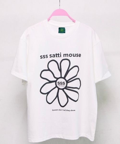 ssssattimouse(エスエスエス サッチ マウス)の「カラーフラワーTシャツ(Tシャツ/カットソー・レディース・グリーン/ブラック/ブルー・M/L/XL)」の16枚目の写真