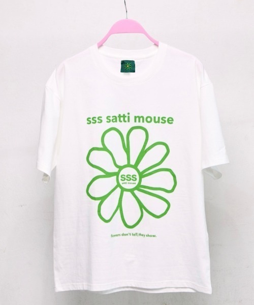 ssssattimouse(エスエスエス サッチ マウス)の「カラーフラワーTシャツ(Tシャツ/カットソー・レディース・グリーン/ブラック/ブルー・M/L/XL)」の9枚目の写真