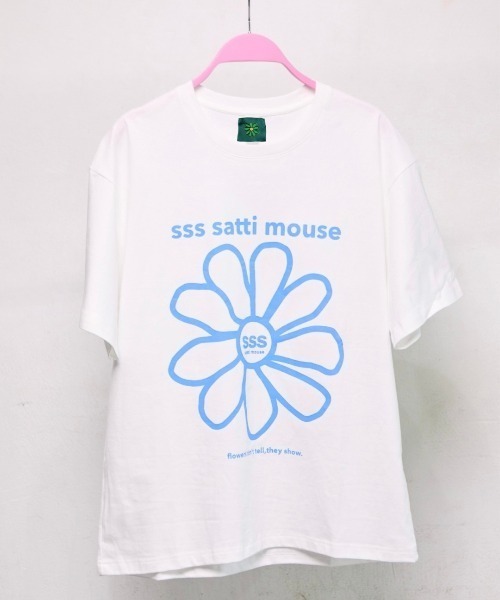ssssattimouse(エスエスエス サッチ マウス)の「カラーフラワーTシャツ(Tシャツ/カットソー・レディース・グリーン/ブラック/ブルー・M/L/XL)」の12枚目の写真