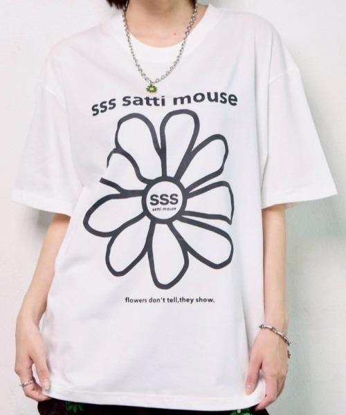 ssssattimouse(エスエスエス サッチ マウス)の「カラーフラワーTシャツ(Tシャツ/カットソー・レディース・グリーン/ブラック/ブルー・M/L/XL)」の21枚目の写真