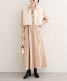 natural couture | 【WEB限定】フロントZIP衿付きワンピース(ワンピース)