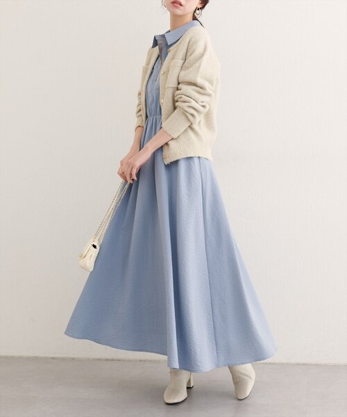 WEB限定】フロントZIP衿付きワンピース（ワンピース）｜natural