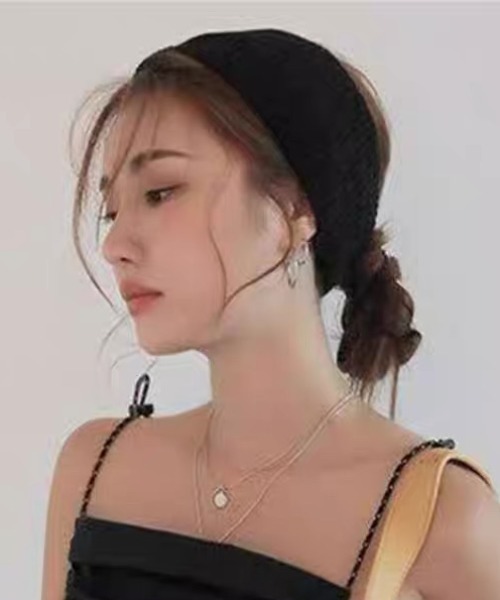 セール】顔まわりすっきり&韓国っぽリブヘアバンド（ヘアバンド