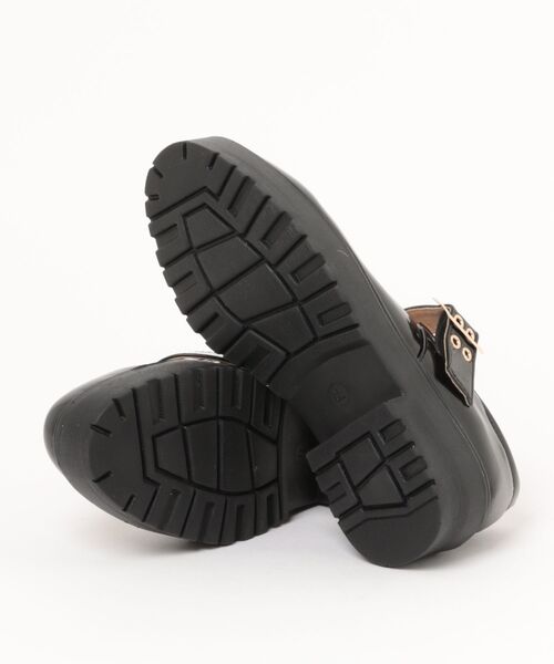 軽量厚底 プラットフォーム ハトメ ベルト メリージェーン 2648