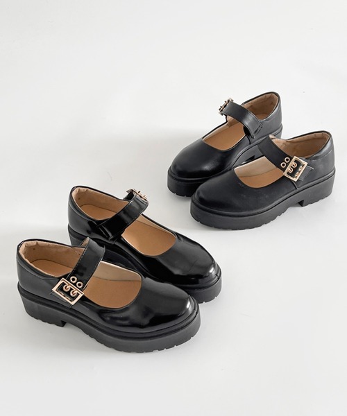 Shoes in Closet（シューズインクローゼット）の「軽量 厚底 プラットフォーム メリージェーン ストラップシューズ 2648（ドレスシューズ・レディース・ブラック/ブラック系その他・3L/LL/L/M/S/XS）」の20枚目の写真