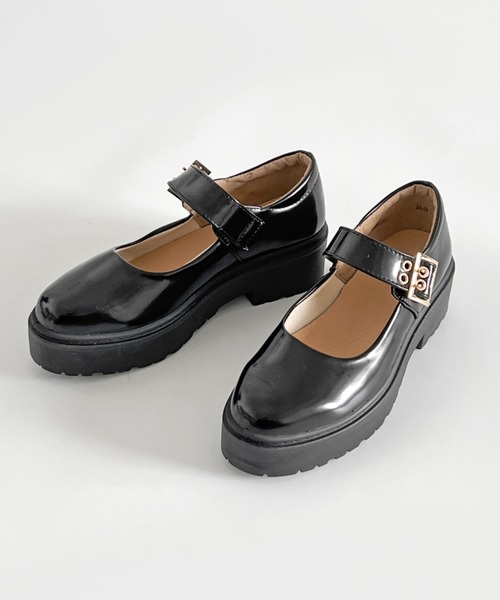 Shoes in Closet（シューズインクローゼット）の「軽量 厚底 プラットフォーム メリージェーン ストラップシューズ 2648（ドレスシューズ・レディース・ブラック/ブラック系その他・3L/LL/L/M/S/XS）」の15枚目の写真