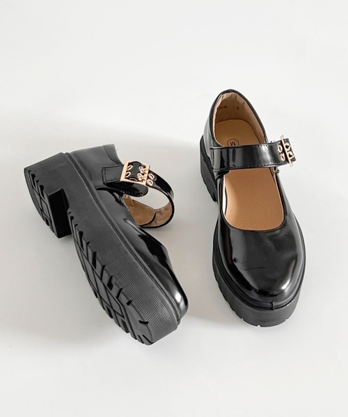 Shoes in Closet（シューズインクローゼット）の「軽量 厚底 プラットフォーム メリージェーン ストラップシューズ 2648（ドレスシューズ・レディース・ブラック/ブラック系その他・3L/LL/L/M/S/XS）」の16枚目の写真