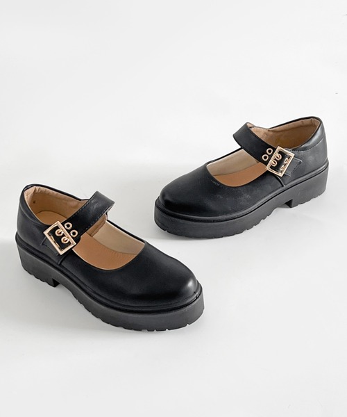 Shoes in Closet（シューズインクローゼット）の「軽量 厚底 プラットフォーム メリージェーン ストラップシューズ 2648（ドレスシューズ・レディース・ブラック/ブラック系その他・3L/LL/L/M/S/XS）」の10枚目の写真
