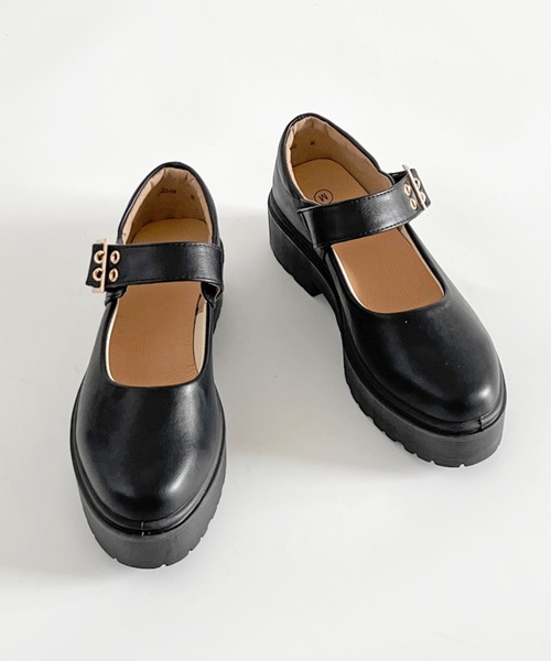 Shoes in Closet（シューズインクローゼット）の「軽量 厚底 プラットフォーム メリージェーン ストラップシューズ 2648（ドレスシューズ・レディース・ブラック/ブラック系その他・3L/LL/L/M/S/XS）」の8枚目の写真