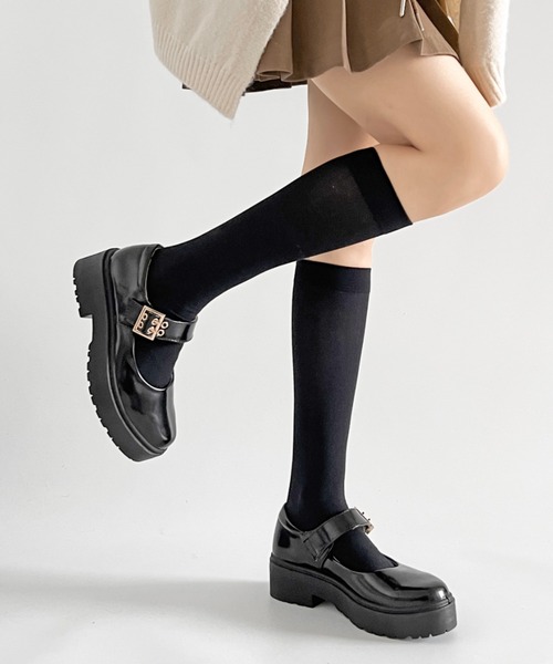 Shoes in Closet（シューズインクローゼット）の「軽量 厚底 プラットフォーム メリージェーン ストラップシューズ 2648（ドレスシューズ・レディース・ブラック/ブラック系その他・3L/LL/L/M/S/XS）」の12枚目の写真