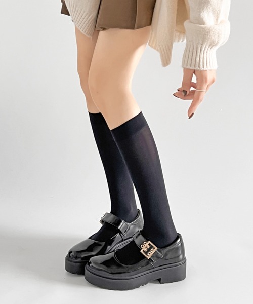 Shoes in Closet（シューズインクローゼット）の「軽量 厚底 プラットフォーム メリージェーン ストラップシューズ 2648（ドレスシューズ・レディース・ブラック/ブラック系その他・3L/LL/L/M/S/XS）」の11枚目の写真