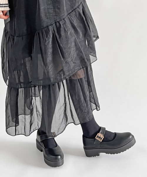 Shoes in Closet（シューズインクローゼット）の「軽量 厚底 プラットフォーム メリージェーン ストラップシューズ 2648（ドレスシューズ・レディース・ブラック/ブラック系その他・3L/LL/L/M/S/XS）」の7枚目の写真