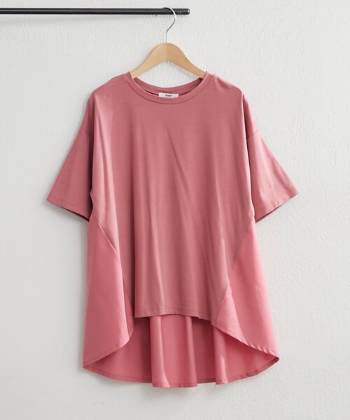 NAO（ナオ）の「接触冷感！布帛切替プルオーバー（Tシャツ/カットソー・レディース・アイボリー/ブラック/チャコールグレー/ピンク・FREE）」の4枚目の写真