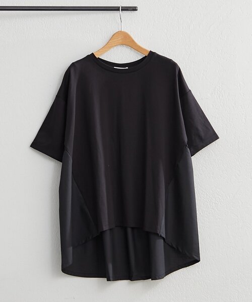 NAO（ナオ）の「接触冷感！布帛切替プルオーバー（Tシャツ/カットソー・レディース・アイボリー/ブラック/チャコールグレー/ピンク・FREE）」の2枚目の写真