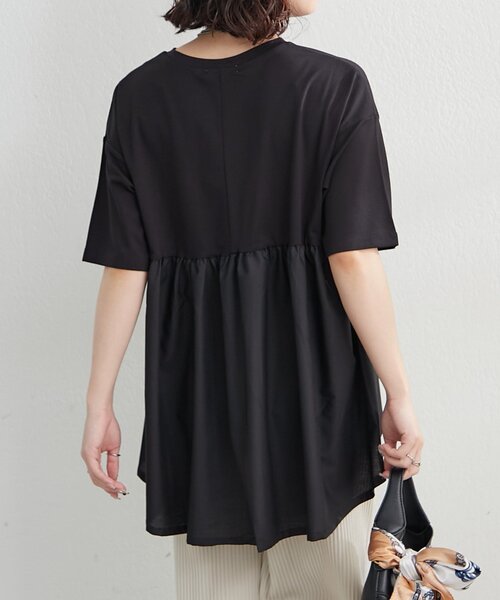 NAO（ナオ）の「接触冷感！布帛切替プルオーバー（Tシャツ/カットソー・レディース・アイボリー/ブラック/チャコールグレー/ピンク・FREE）」の19枚目の写真