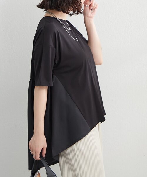 NAO（ナオ）の「接触冷感！布帛切替プルオーバー（Tシャツ/カットソー・レディース・アイボリー/ブラック/チャコールグレー/ピンク・FREE）」の20枚目の写真