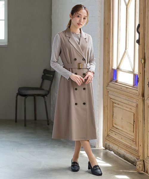 Honeys(ハニーズ)の「テーラードジレワンピース(ワンピース・レディース・グレー系その他/ベージュ/ネイビー/ベージュ系その他・M/S/L/LL)」の13枚目の写真