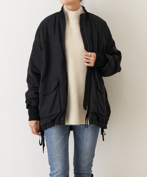 BEARDSLEY ビアズリー フレアMA-1ブルゾン カーキ コート BEARDSLEY（ビアズリー）の「フレアMA-1ブルゾン（MA-1）」 - WEAR