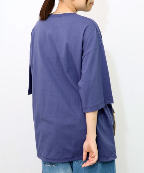 352127：ヒーローごっこ刺繍 ポケット付きドロストTシャツ（T