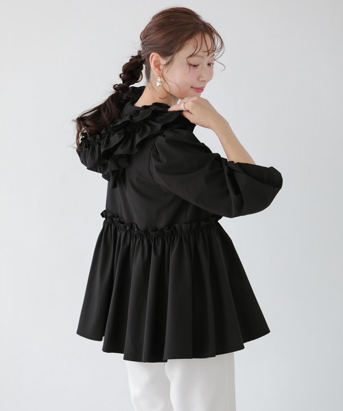 Fit more(フィットモア)の「フリルフード切り替えブラウス(シャツ/ブラウス・レディース・ベージュ/ホワイト/ブラック・FREE)」の12枚目の写真