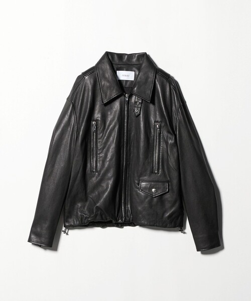 ASTRAET（アストラット）の「＜ASTRAET＞スソゴム ラムレザー ジップブルゾン UNISEX（ライダースジャケット・レディース・ブラック・FREE）」の9枚目の写真