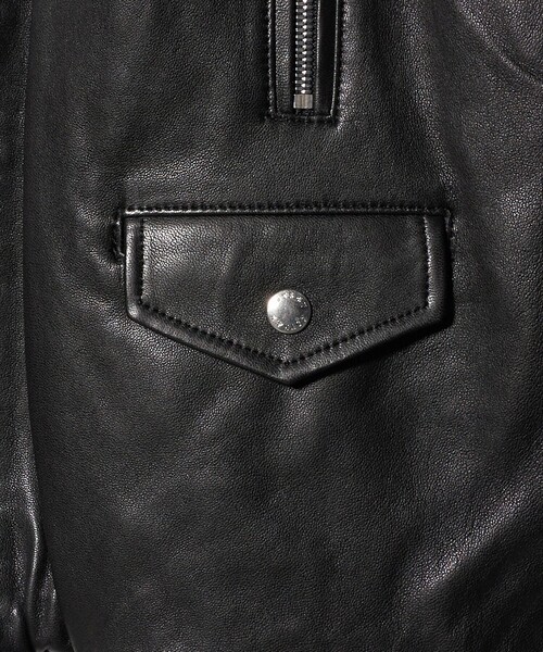 ASTRAET（アストラット）の「＜ASTRAET＞スソゴム ラムレザー ジップブルゾン UNISEX（ライダースジャケット・レディース・ブラック・FREE）」の15枚目の写真