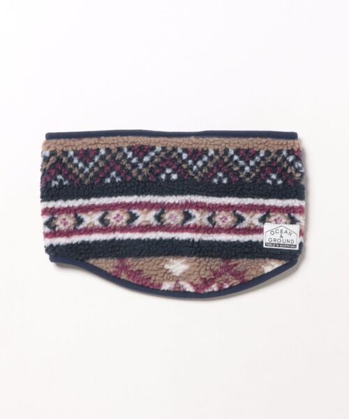 Ocean&Ground(オーシャン&グラウンド)の「ジャガードボアリバーシブルネックウォーマー(ネックウォーマー/スヌード・キッズ・ブラウン/ネイビー/ベージュ/ブラック・FREE)」の8枚目の写真