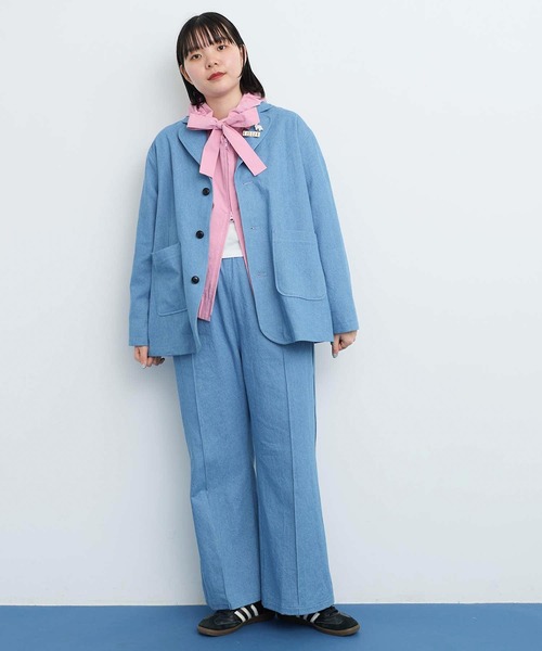 I am I in fact...(アイアムアイインファクト)の「●DENIM variety pocket ジャケット(テーラードジャケット・レディース・サックスブルー・FREE)」の11枚目の写真