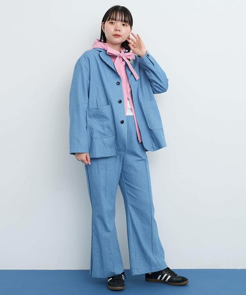 I am I in fact...(アイアムアイインファクト)の「●DENIM variety pocket ジャケット(テーラードジャケット・レディース・サックスブルー・FREE)」の16枚目の写真