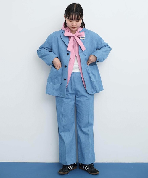I am I in fact...(アイアムアイインファクト)の「●DENIM variety pocket ジャケット(テーラードジャケット・レディース・サックスブルー・FREE)」の12枚目の写真