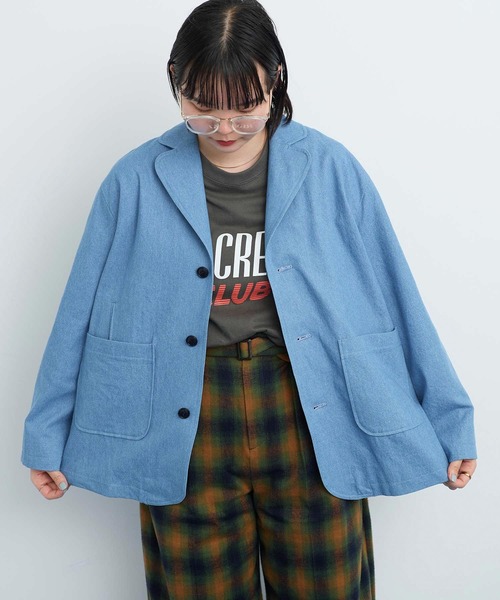 I am I in fact...(アイアムアイインファクト)の「●DENIM variety pocket ジャケット(テーラードジャケット・レディース・サックスブルー・FREE)」の7枚目の写真