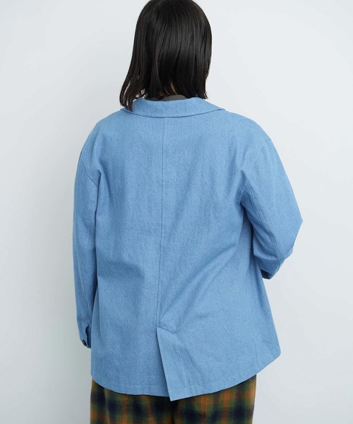 I am I in fact...(アイアムアイインファクト)の「●DENIM variety pocket ジャケット(テーラードジャケット・レディース・サックスブルー・FREE)」の4枚目の写真