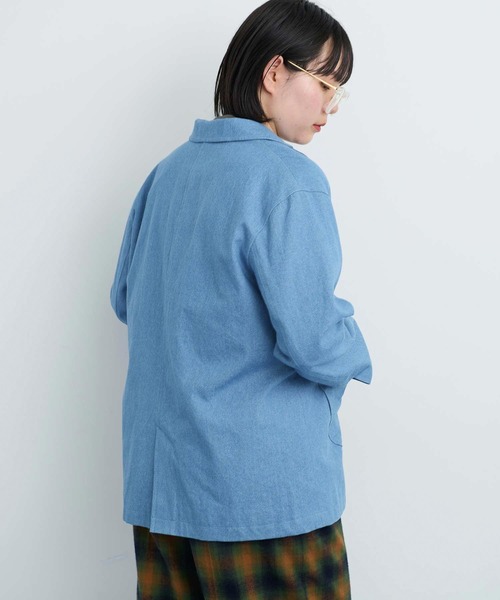 I am I in fact...(アイアムアイインファクト)の「●DENIM variety pocket ジャケット(テーラードジャケット・レディース・サックスブルー・FREE)」の9枚目の写真