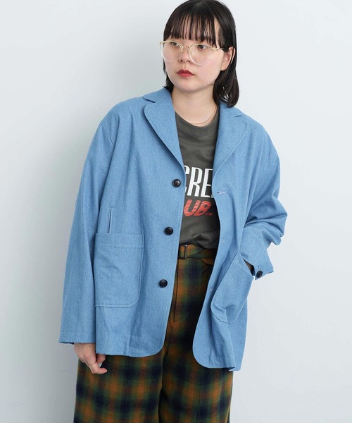 I am I in fact...(アイアムアイインファクト)の「●DENIM variety pocket ジャケット(テーラードジャケット・レディース・サックスブルー・FREE)」の8枚目の写真