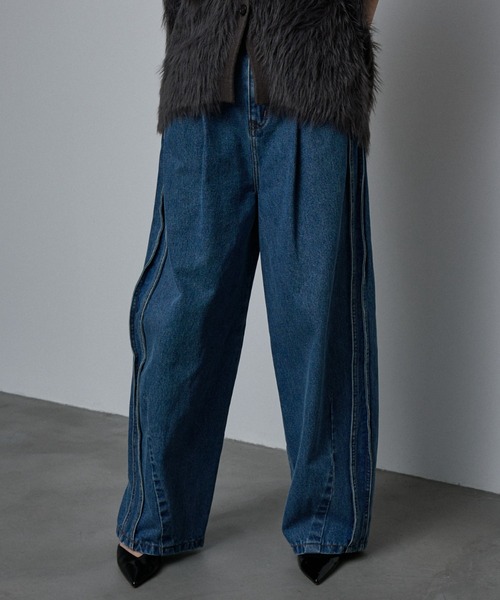 NOMINE ワイドパンツ 新品タグ付き タック ボリューム デニムパンツ｜NOMINE / ノミネ